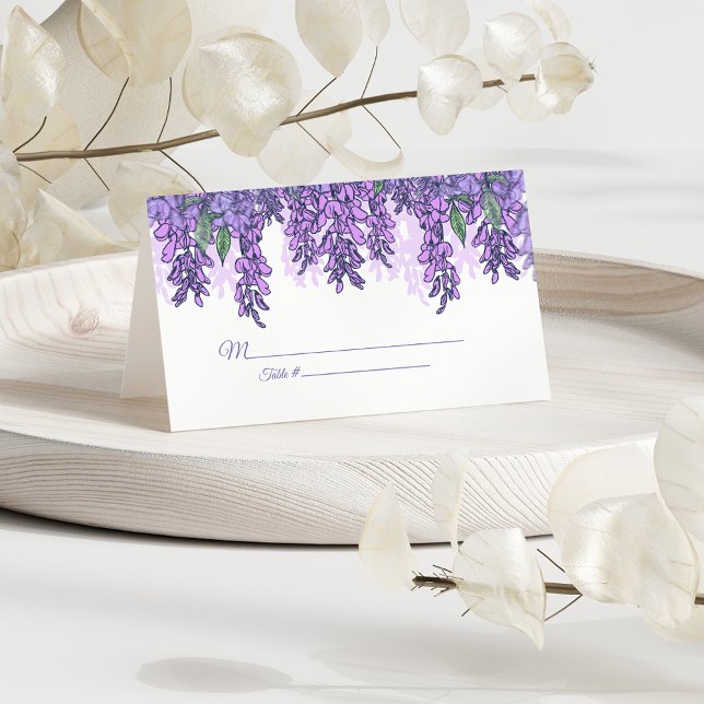 Tarjeta De Asiento Recepción de Boda Floral de Wisteria Púrpura (Subido por el creador)