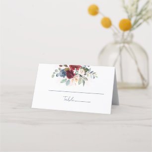 Tarjeta De Asiento Recepción de bodas con color de agua floral de Bor