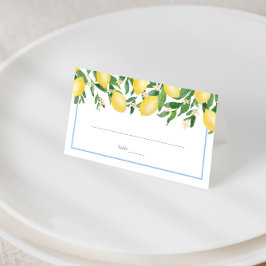 Tarjeta De Asiento Recepción de la Boda Azul Pálida Lemons