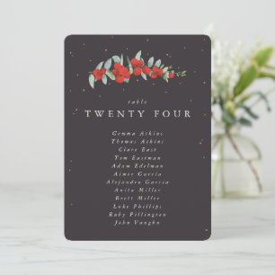 Tarjeta de asiento Red Berry+Eucalyptus