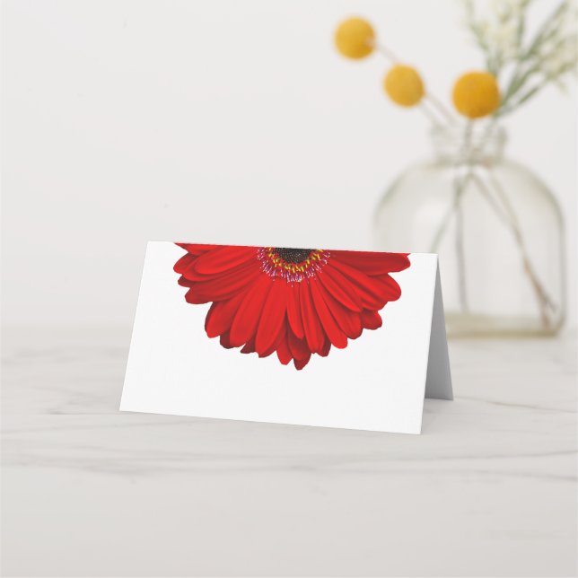 Tarjeta De Asiento Red Gerber Gerbera Daisy Boda (Anverso)