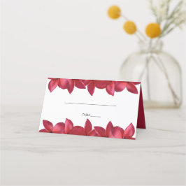 Tarjeta De Asiento Red Plumeria Frangipani Boda Place Card
