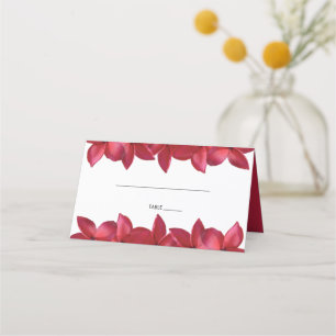 Tarjeta De Asiento Red Plumeria Frangipani Boda Place Card