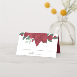 Tarjeta De Asiento Red Roses Boho Boda