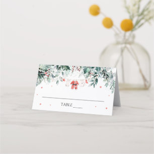 Tarjeta De Asiento Red Winter Navidades de Nieve Baby Clothes Place C