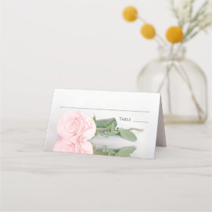 Tarjeta De Asiento Reflejando Blus Rosa Rosa Elegante Boda De Boda Ro