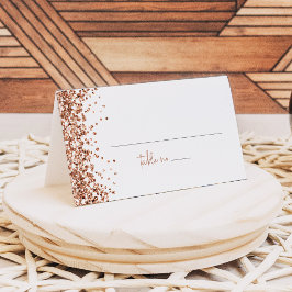 Tarjeta De Asiento REGINA Rose Gold Lentejuelas Invitado Nombre