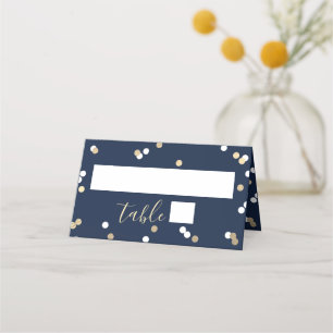 Tarjeta De Asiento Relieve metalizado dorado Confetti Bridal Shower