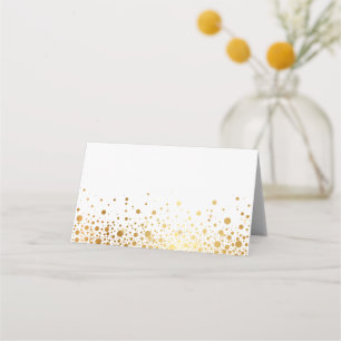 Tarjeta De Asiento Relieve metalizado dorado falso confetti puntos II