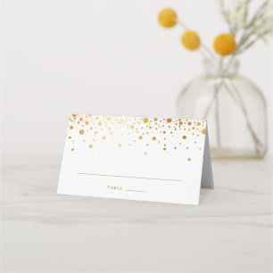 Tarjeta De Asiento Relieve metalizado dorado falso moderno confetti p