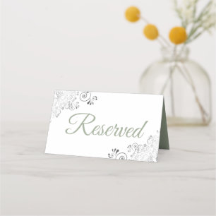 Tarjeta De Asiento Reservada la boda elegante blanca de los chillos d