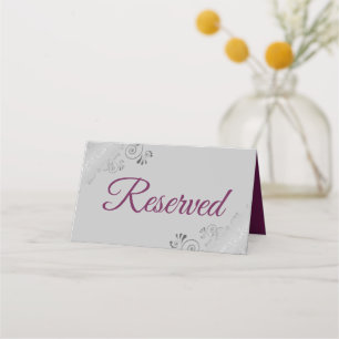 Tarjeta De Asiento Reservada la boda elegante gris de los cascos de p