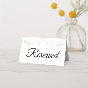 Tarjeta De Asiento Reservada la boda simple y elegante de filigrí pla