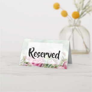 Tarjeta De Asiento Reservado Boda de rosas rosadas y peony Buds