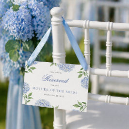 Tarjeta de asiento reservado de boda con hortensia
