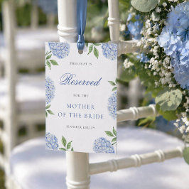 Tarjeta de Asiento Reservado de Bodas con Hortensi