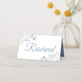 Tarjeta De Asiento Reservado la boda elegante azul blanco