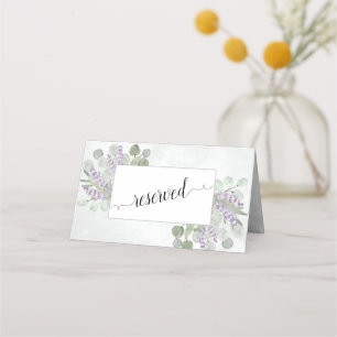 Tarjeta De Asiento Reservado un Boda de eucalipto y lavanda rústico