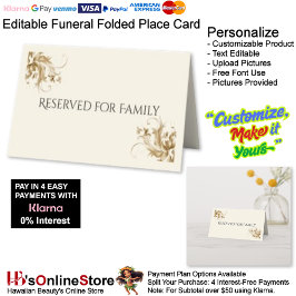 Tarjeta De Asiento Reserved For Family Flourish Funeral Folded Place 