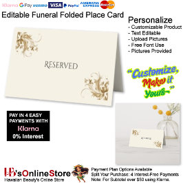 Tarjeta De Asiento Reserved Funeral Tribute Memorial Funeral Folded