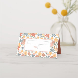 Tarjeta De Asiento Resumen Floral y pájaros Boda moderno de mediados 