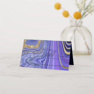 Tarjeta De Asiento Resumen Tabla de Bodas Agate Midnight ID827