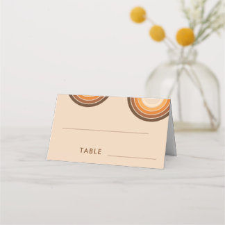 Tarjeta De Asiento Retro Arcoiris setecientos tipografía Crema Beige 