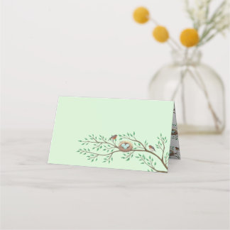 Tarjeta De Asiento Robin Birds Nest Eggs Spring Baby Shower