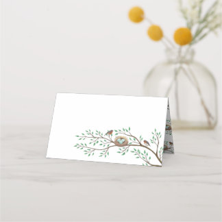 Tarjeta De Asiento Robin Birds Nest Eggs Spring Baby Shower