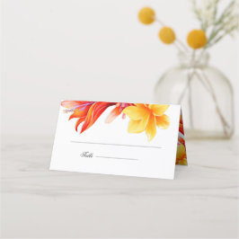 Tarjeta De Asiento Rodeado de flores modernas tropicales