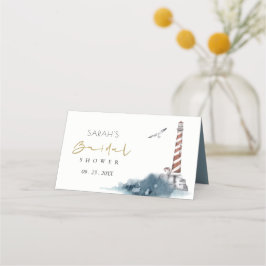 TARJETA DE ASIENTO ROJO CREPÚSCULO AZUL FARO MAR DUCHA NUPCIAL 