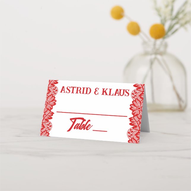 Tarjeta De Asiento Rojo noruego "encaje" (Anverso)