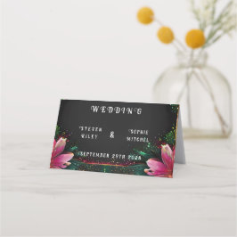 Tarjeta De Asiento Romance floreciente: un tema de Boda floral comple