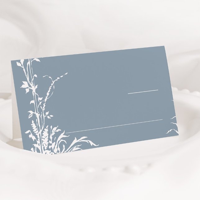 Tarjeta De Asiento Romantic Botanical Garden Dusty Blue Wedding (Subido por el creador)
