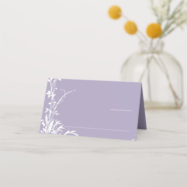 Tarjeta De Asiento Romantic Botanical Garden Lavender Wedding (Anverso)