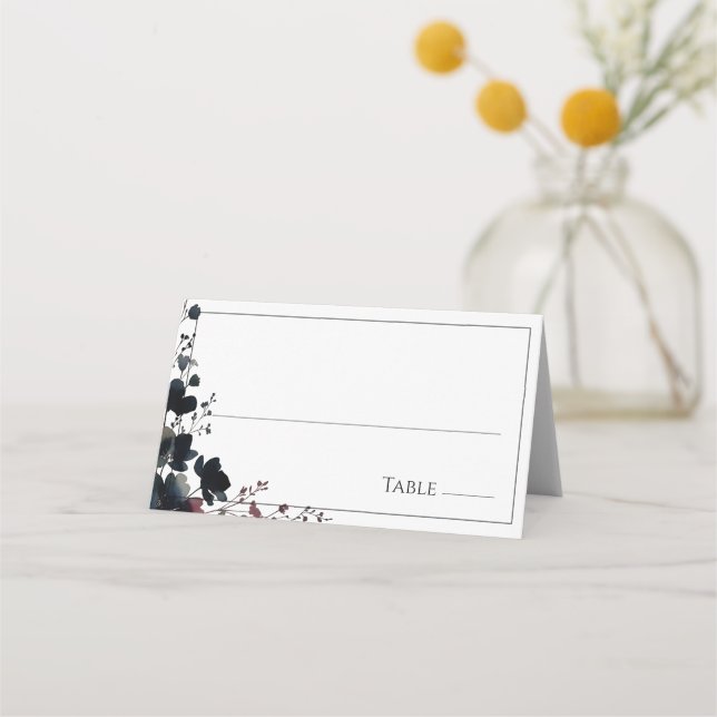 Tarjeta De Asiento Romantic Floral Wedding Soft Elegant (Anverso)