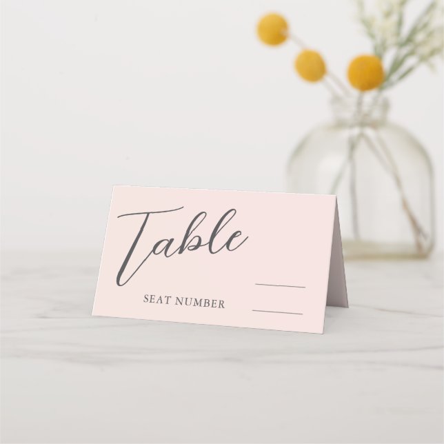 Tarjeta De Asiento Romantic Pink Wedding (Anverso)