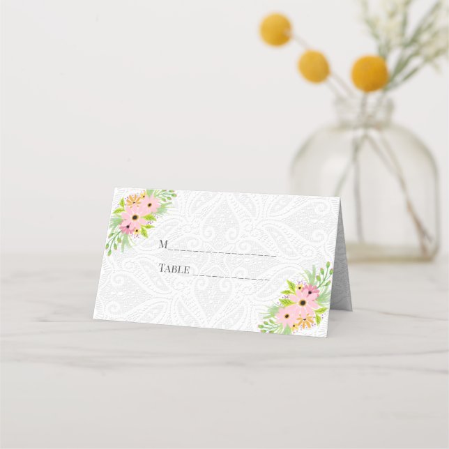 Tarjeta De Asiento Ropa Y Flores (Anverso)