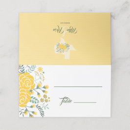 Tarjeta De Asiento Rosa Amarilla de Texas - Boda del Estado de Gingha