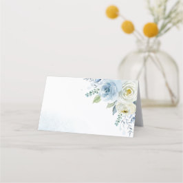 Tarjeta De Asiento Rosa azul turbio Boda floral