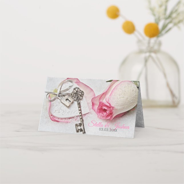 Tarjeta De Asiento Rosa blanca (Reverso)