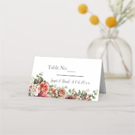 Tarjeta De Asiento Rosa Boda de Eucaliptos Florales