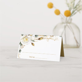 Tarjeta De Asiento Rosa Boda Orgánico Floral