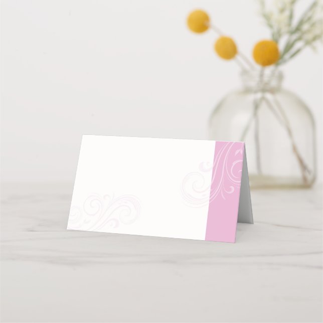 Tarjeta de asiento rosa, colección de Bodas Caroli (Anverso)