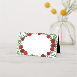 Tarjeta De Asiento Rosa de Boda floral Black and Red Peony