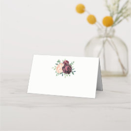 Tarjeta De Asiento Rosa de Borgoña Peach Peony Bouquet