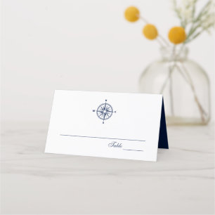 Tarjeta De Asiento Rosa de brújula Boda náutico  