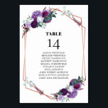 Tarjeta de asiento Rosa de color morado Boda de or<br><div class="desc">Planee su boda perfecto y especial con precisión, desde guardar la fecha hasta el día de los eventos bodas como recepción y asientos con estas elegantes tarjetas de cartas de asignación de números de cuadro geométrico color rosa morado. Solo hay que añadir los nombres de los clientes y los números...</div>