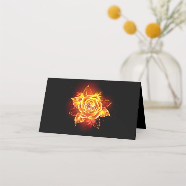 Tarjeta De Asiento Rosa de incendios en auge (Anverso)