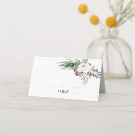 Tarjeta De Asiento Rosa de invierno Boda de maquinaria